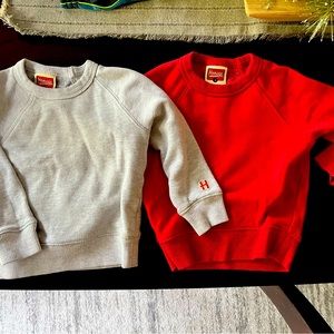 Kids Homage sweatshirts, size 3. Colors - light grey and red.